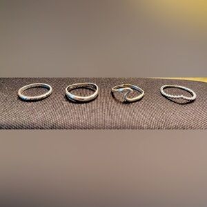 Stackable 925 Silver Rings—Sizes 8, 8.5, 10, 10.5